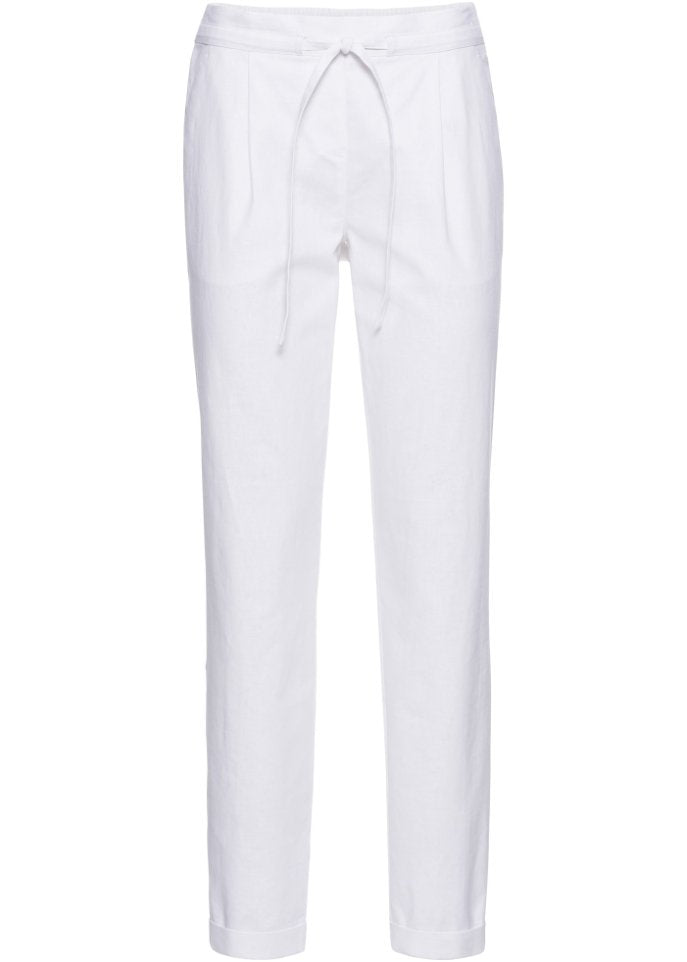 Bodyflirt linen trousers, white