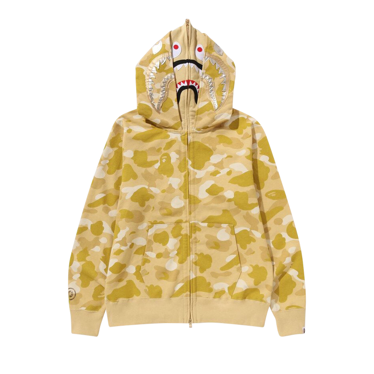 هودي BAPE Color Camo Double Shark Full Zip 'Yellow'، باللون الأصفر