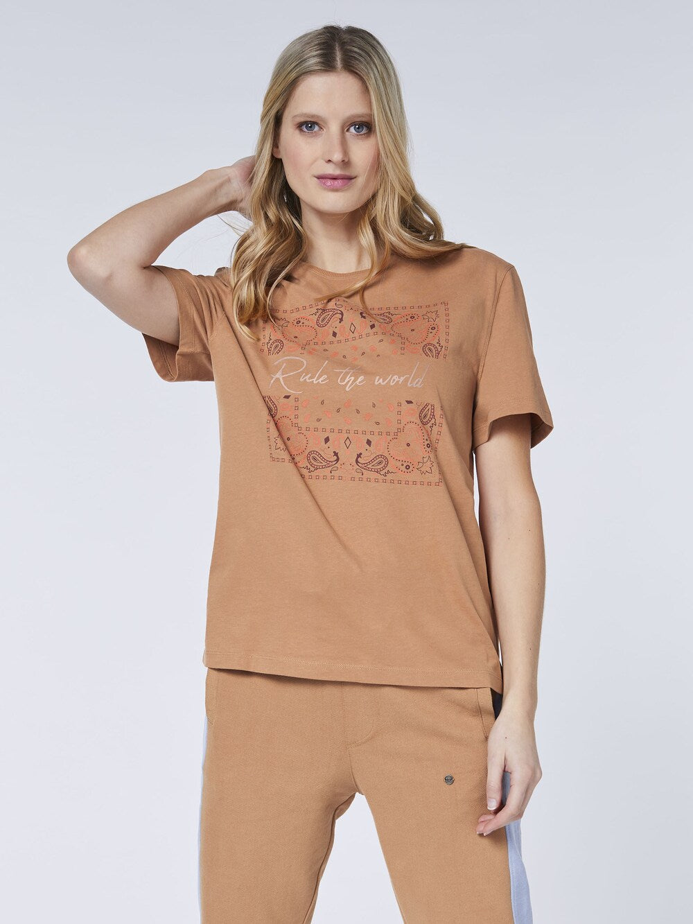 Oklahoma Jeans shirt, light brown/dark brown