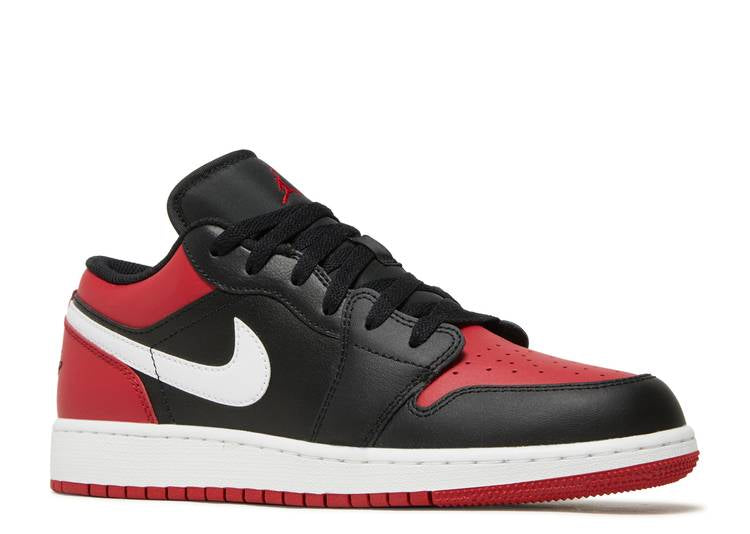 حذاء رياضي AIR JORDAN 1 LOW GS 'ALTERNATE BRED TOE'، أسود