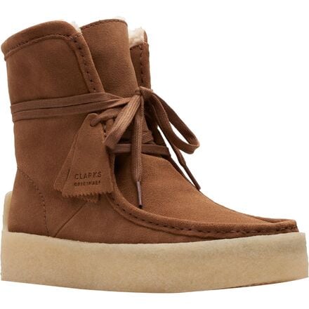 حذاء Wallabee Cup Hi للنساء من Clarks، من جلد الغزال الكولا