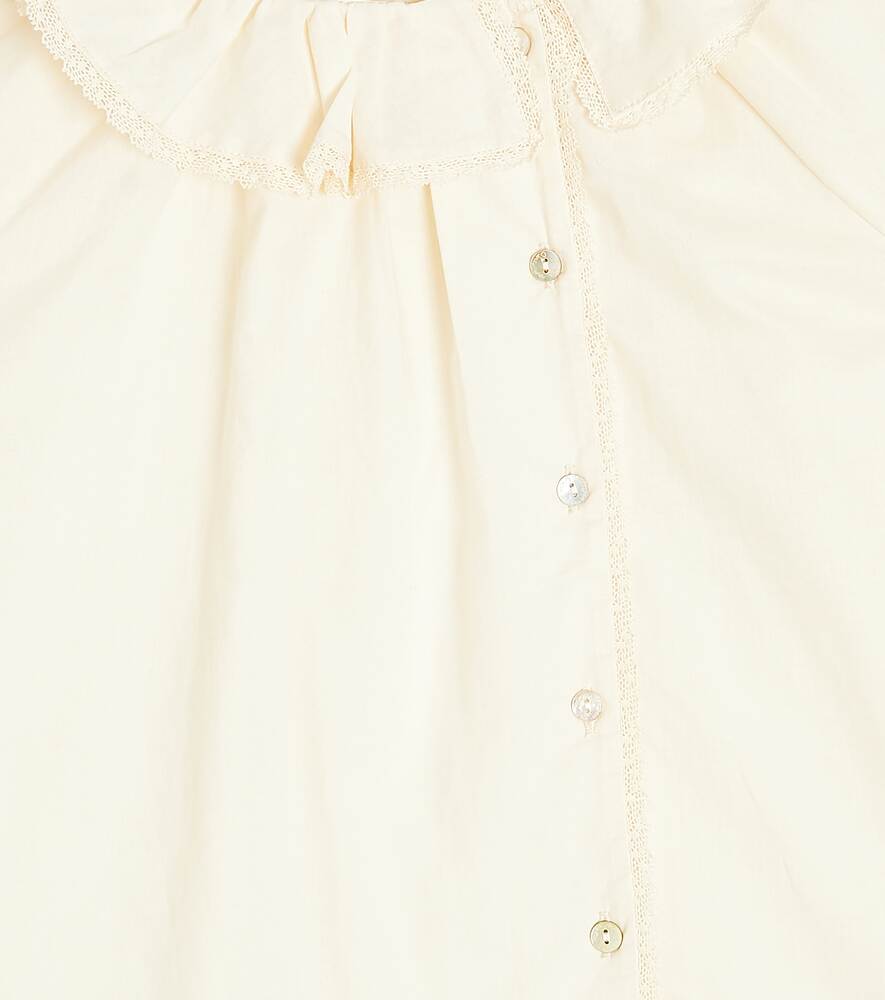 Charlene shirt in cotton poplin with ruffles C'era una volta, white