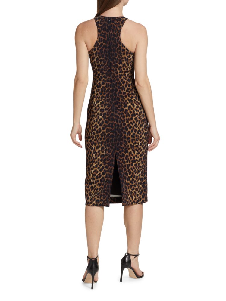 Michael Kors Collection Cheetah Print Sheath Dress in Chocolate Multi