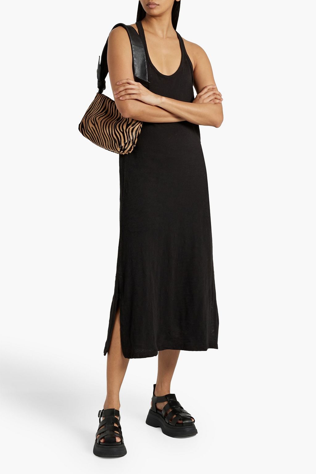 ATM ANTHONY THOMAS MELILLO cotton twill midi dress, black