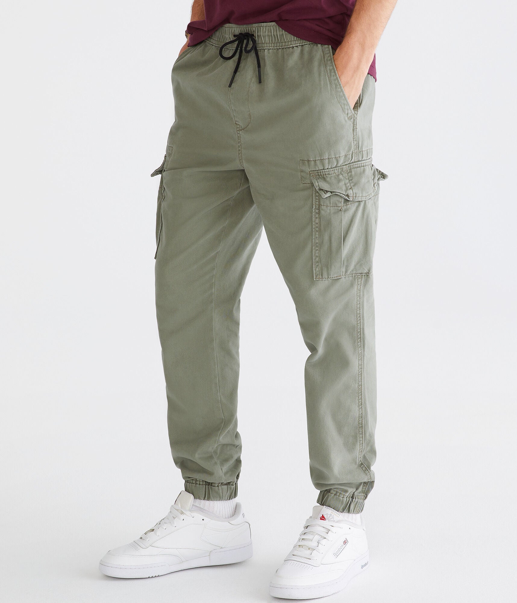 Aeropostale twill cargo joggers, green