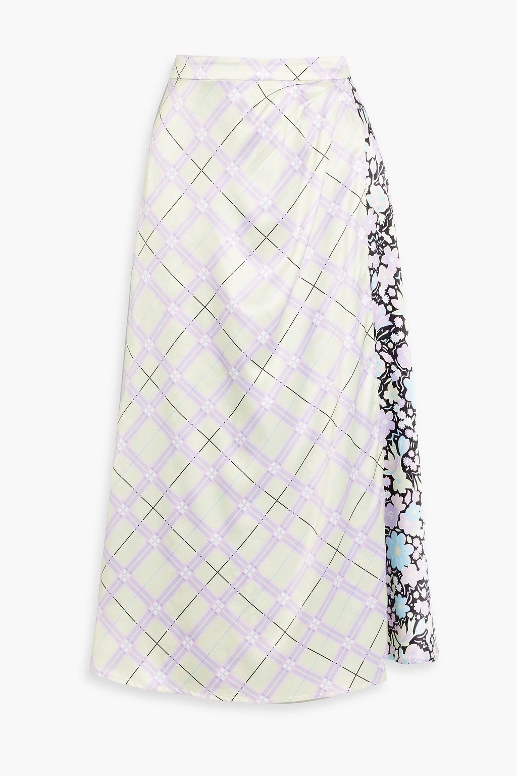 Ida satin midi skirt with wrap and print OLIVIA RUBIN, multicolor