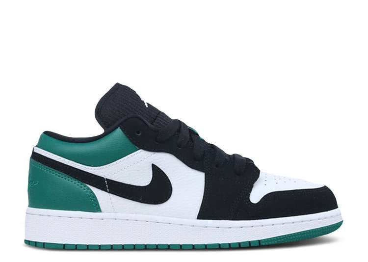 حذاء رياضي AIR JORDAN 1 LOW GS 'MYSTIC GREEN'، باللون الأبيض