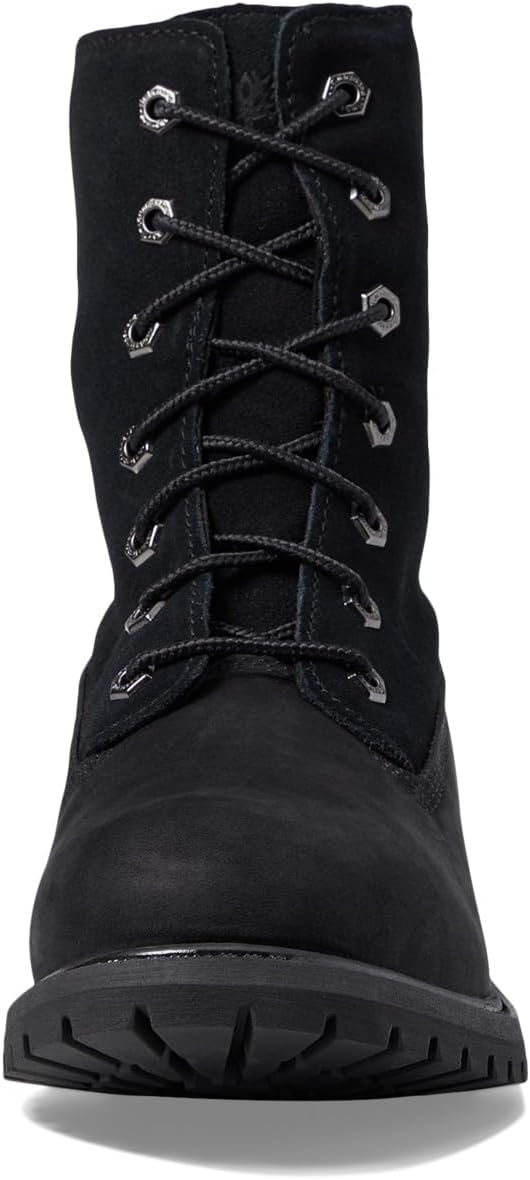 Authentics Teddy Fleece Fold-Down Timberland Lace-Up Boot in Black Nubuck