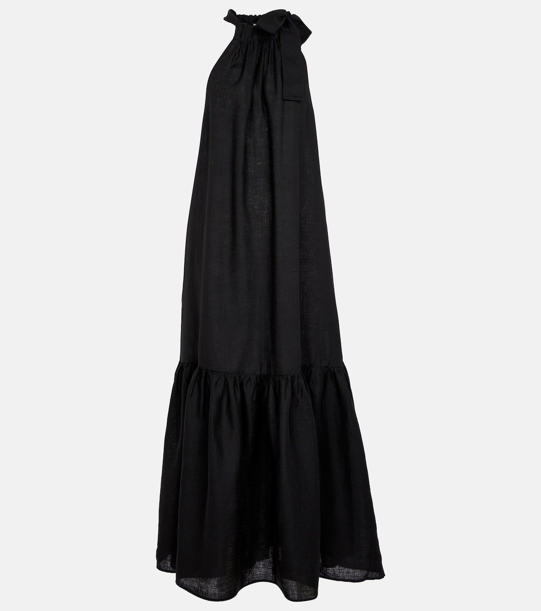 Linen maxi dress Ibiza ASCENO, black