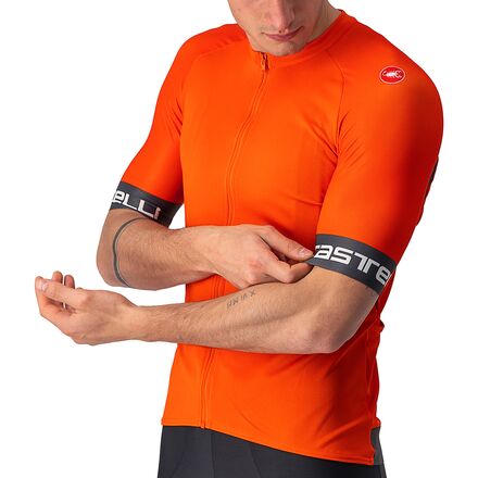 Castelli men's Entrata VI jersey, color Fiery Red/Dark Gray/Ivory