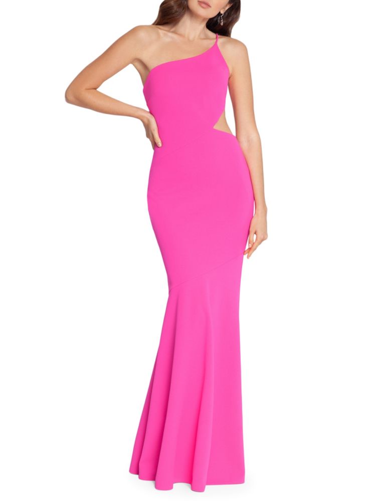 Betsy & Adam One Shoulder Scuba Tube Dress, Pink