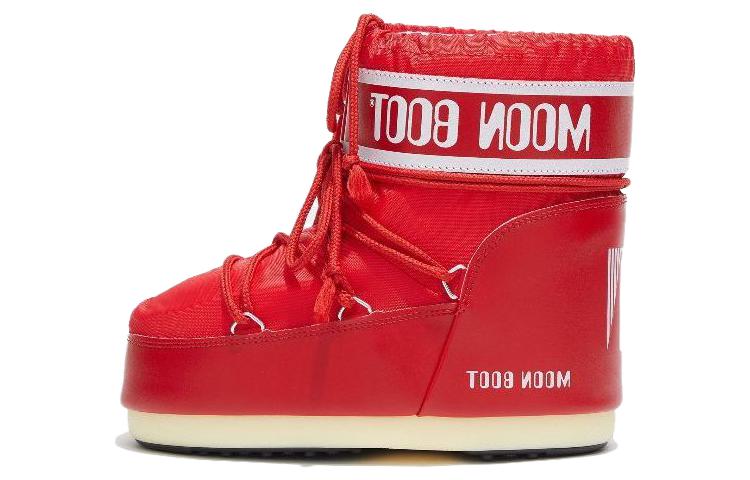 Moon Boot Unisex Winter Boots, Red and White