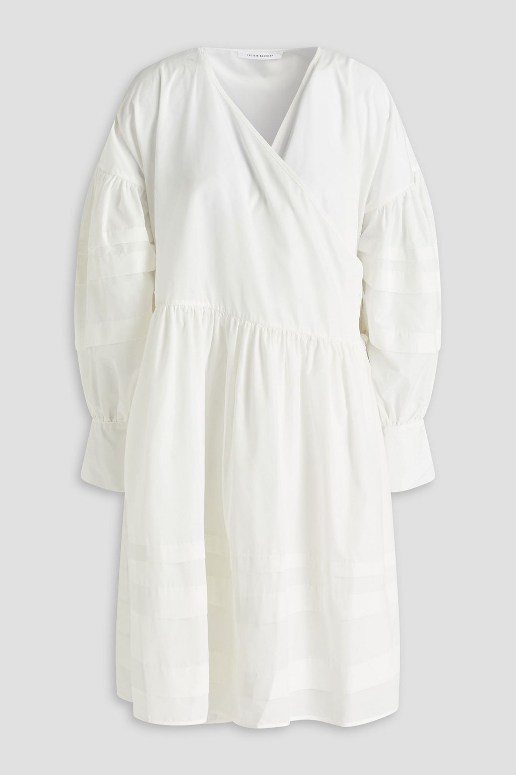 Amelie taffeta wrap dress with ruching CECILIE BAHNSEN, white