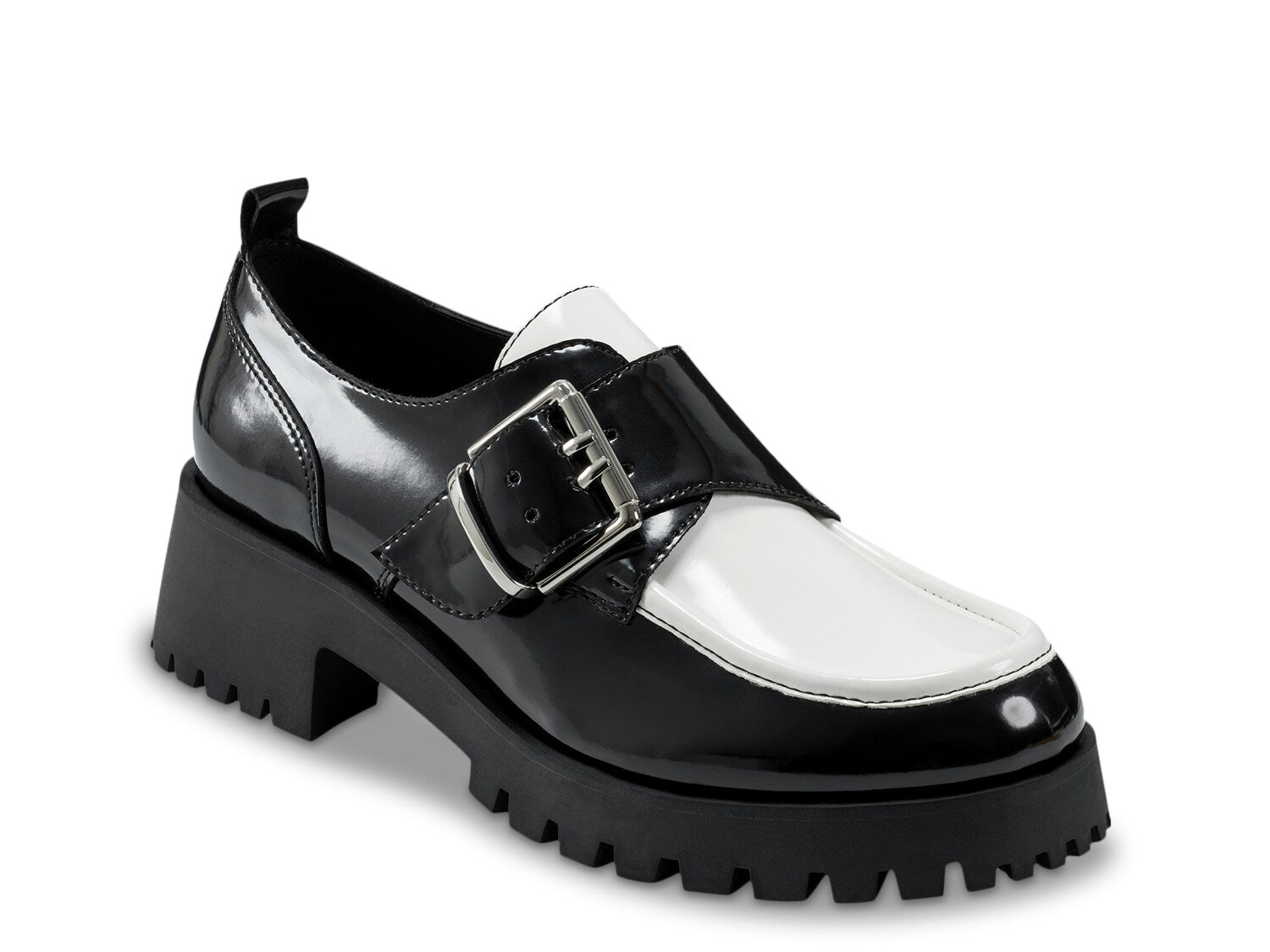 Marc Fisher Hazelton Platform Moccasins, Black and White