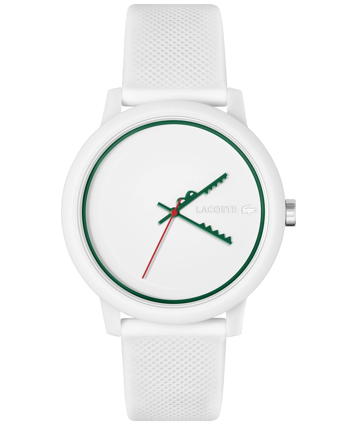 Unisex watch L.12.12, white silicone strap, 42 mm Lacoste, white