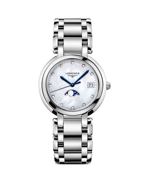 PrimaLuna watch, 34 mm Longines, Blue/Silver