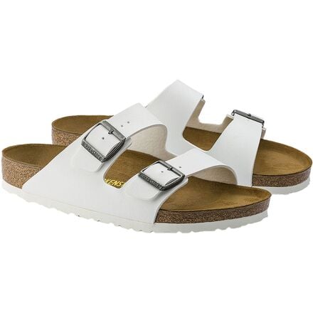 Women's Arizona Birkenstock sandals, White Birko-flor