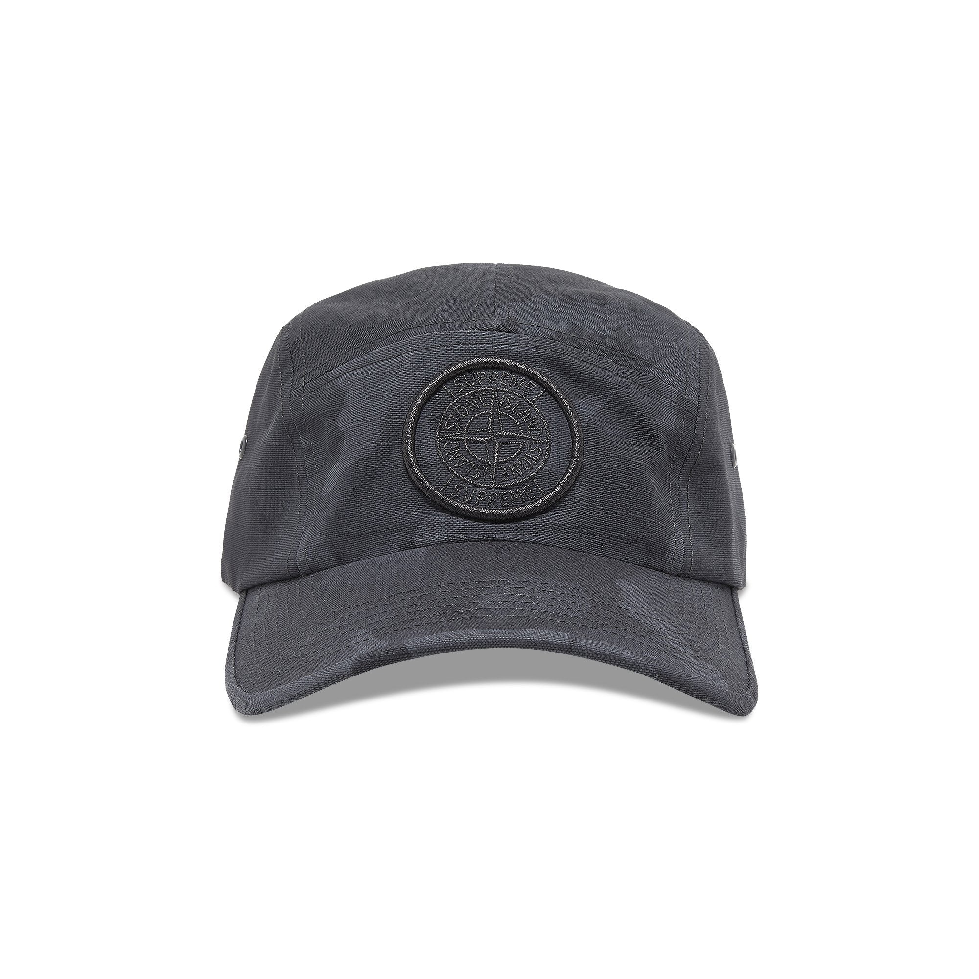 Supreme x Stone Island Reactive Ice Camo Camp Cap, black