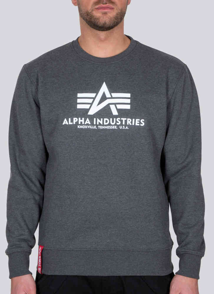 سويت شيرت أساسي من Alpha Industries، رمادي مائل إلى البني