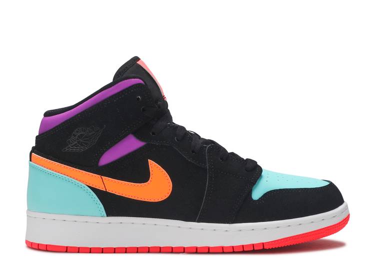 حذاء رياضي AIR JORDAN 1 MID GS 'CANDY'، باللون الأسود