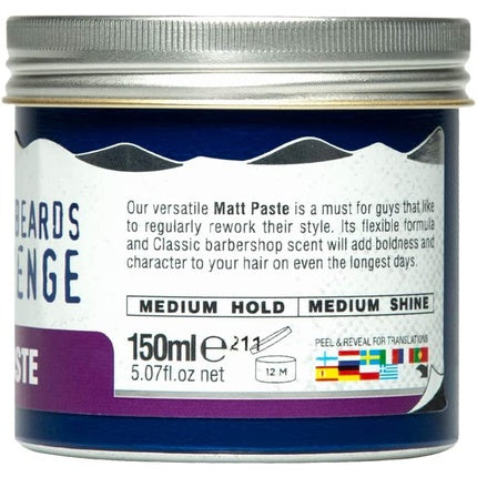 All In One Matte Hair Styling Paste for Men, 150 ml, The Bluebeards Revenge