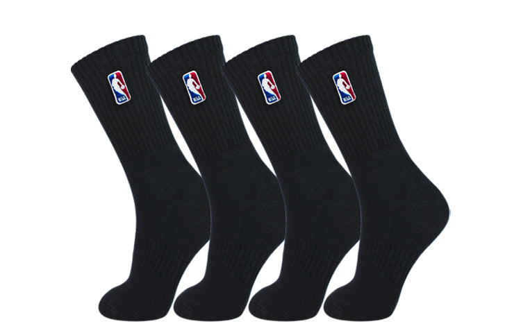 Unisex NBA Knee High Socks 4 Pairs (2 Pairs White + 2 Pairs Black)