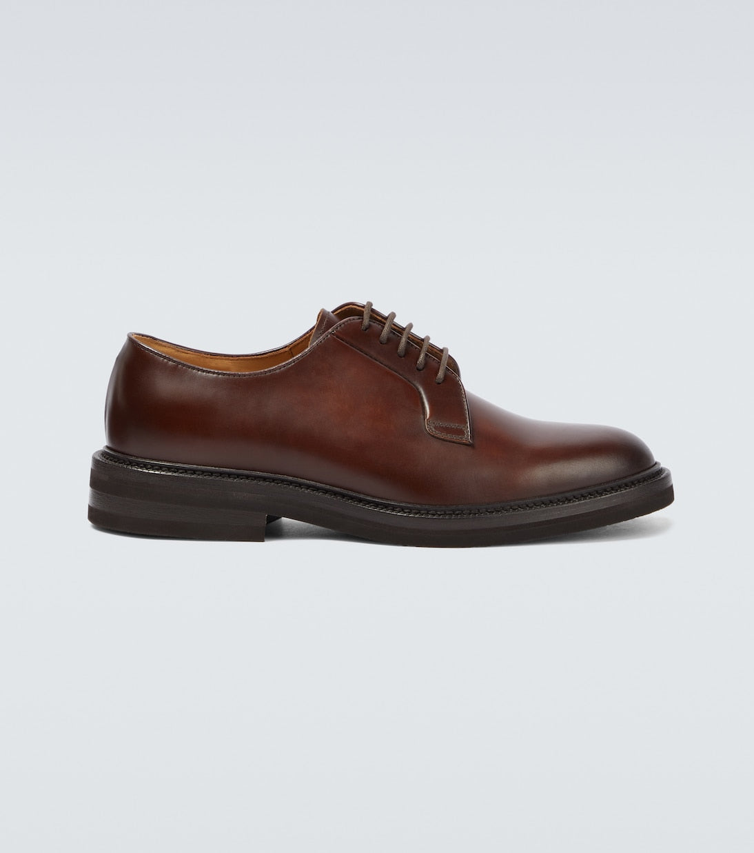 Brunello Cucinelli leather derby shoes, brown