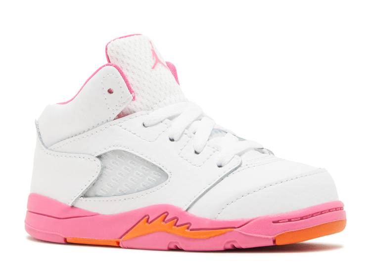 حذاء رياضي AIR JORDAN 5 RETRO TD 'PINKSICLE'، باللون الأبيض