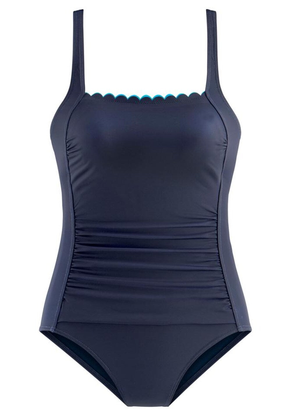 T-shirt swimsuit with bra Lascana Camilla, dark blue