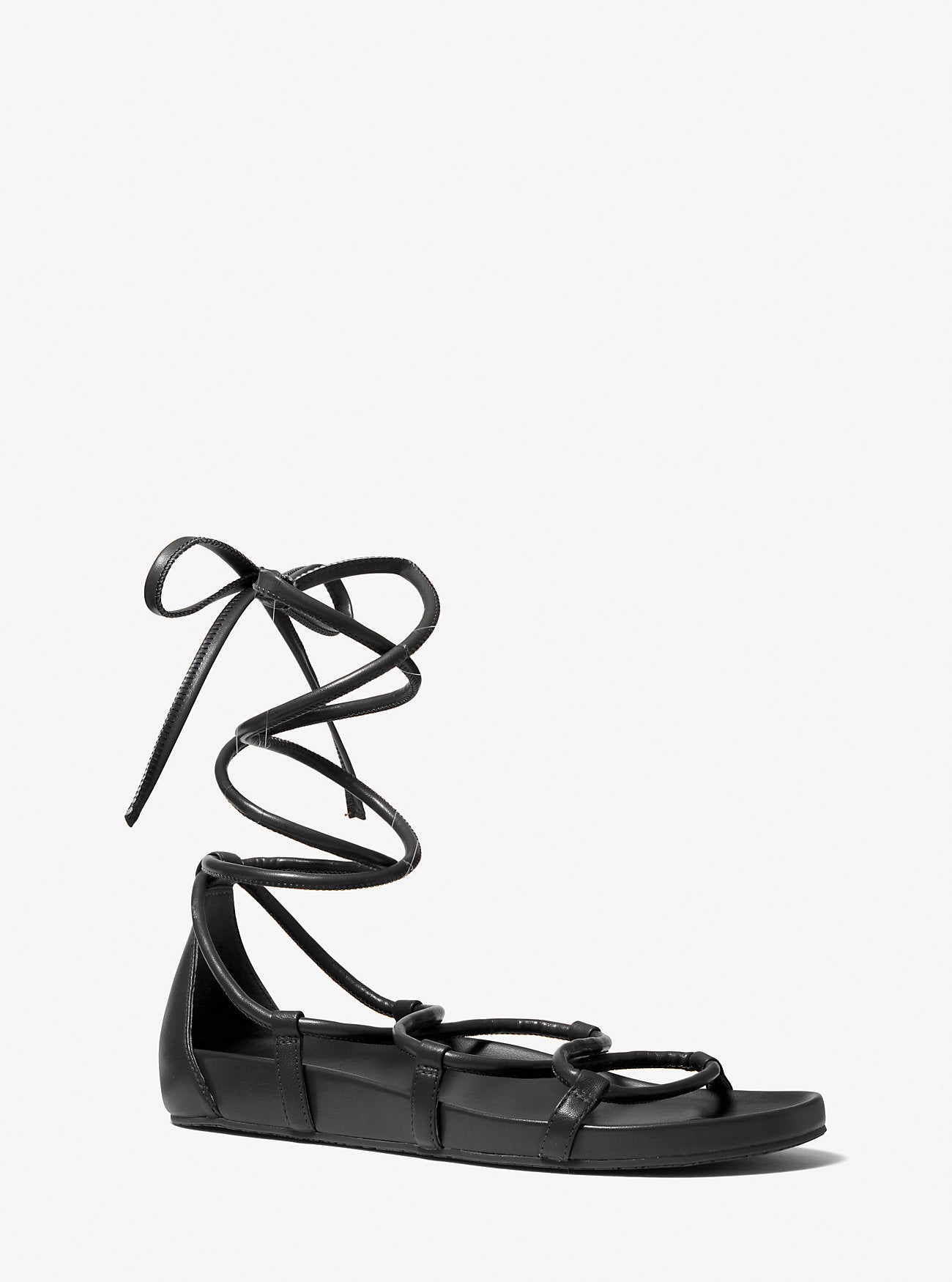 Michael Kors Faux Leather Lace-Up Sandal Vero, Black