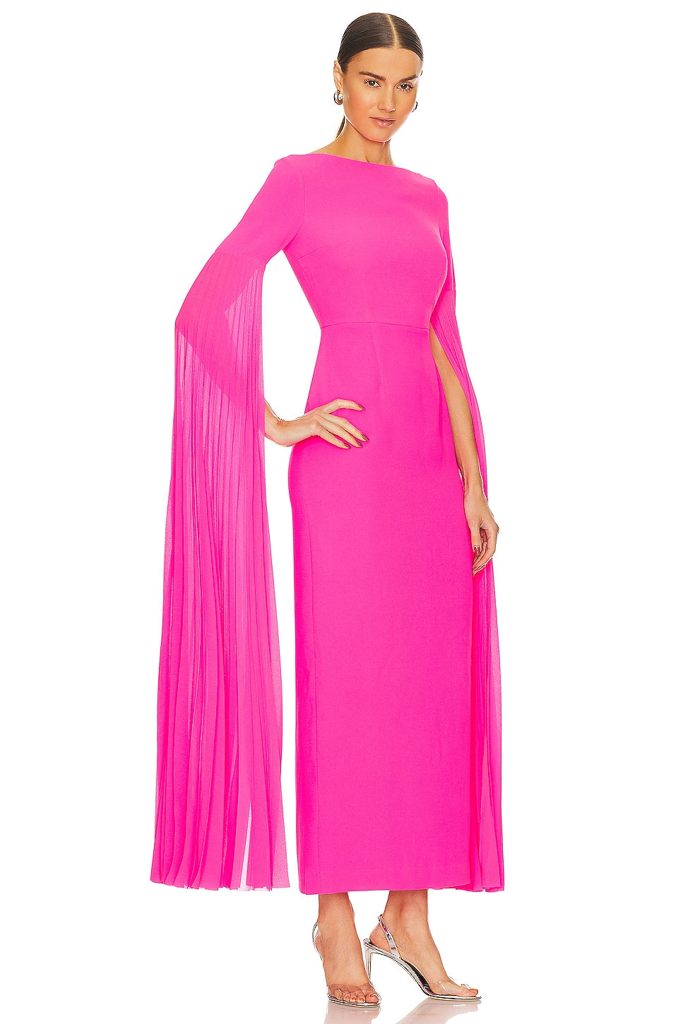 SOLACE London Grace maxi dress, Hot Pink