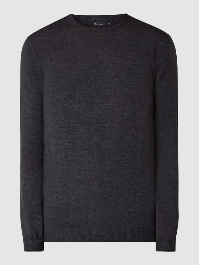 Merino wool sweater model "Margrate" Matinique, dark gray