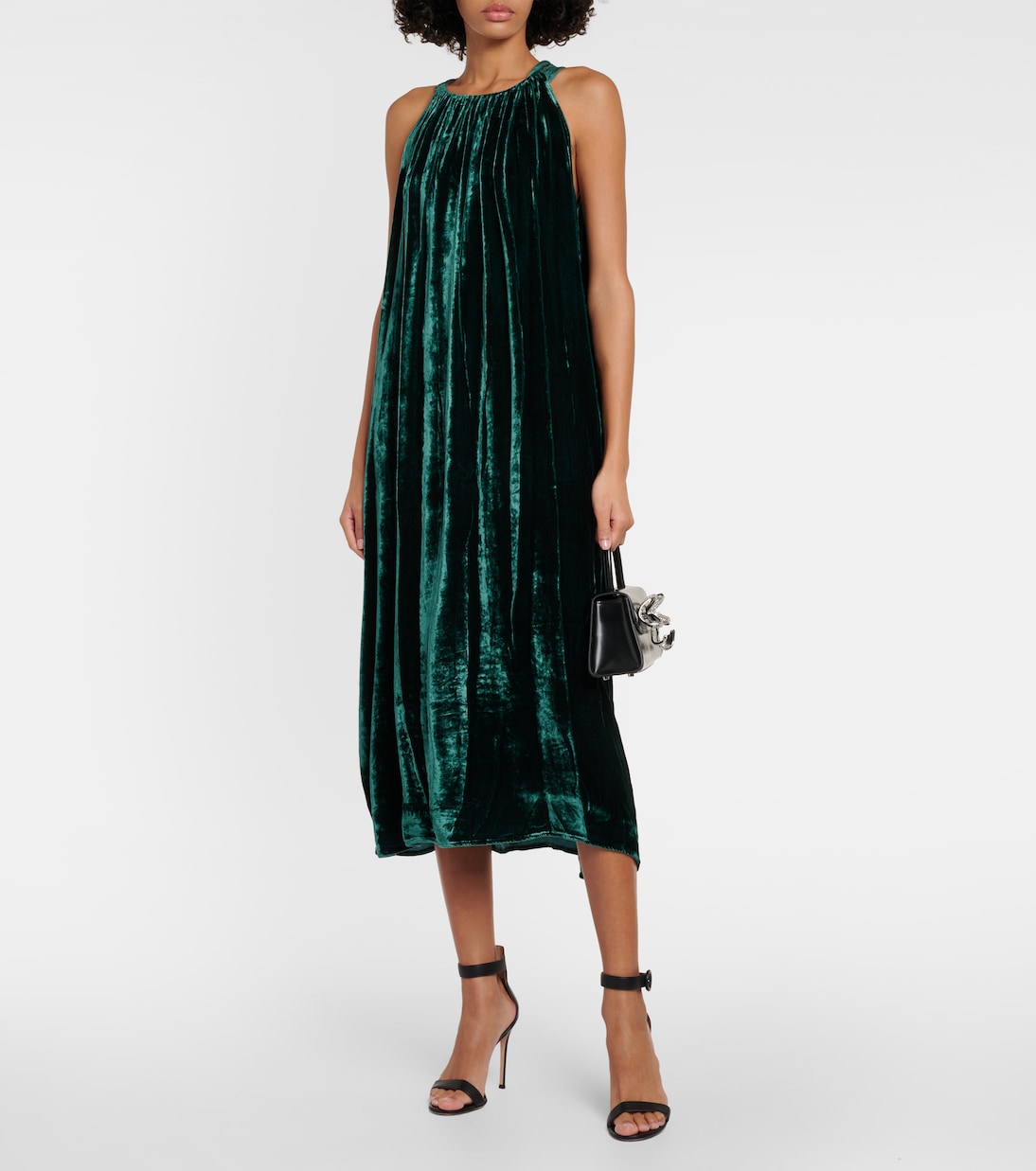 Maren Velvet velvet midi dress, green