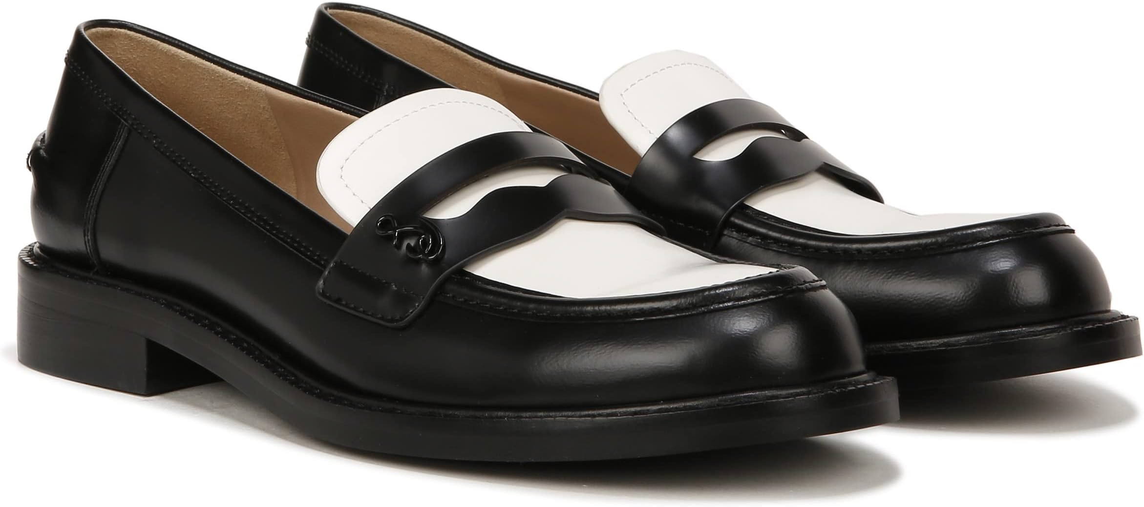 Colin Sam Edelman Loafers, Black/White