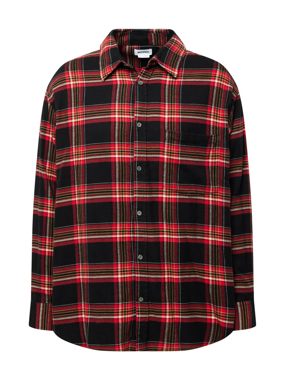 Weekday Comfortable Button-Up Shirt, Red