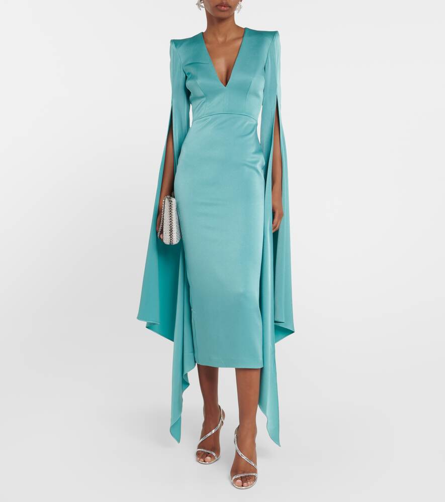 ALEX PERRY crepe midi dress, turquoise