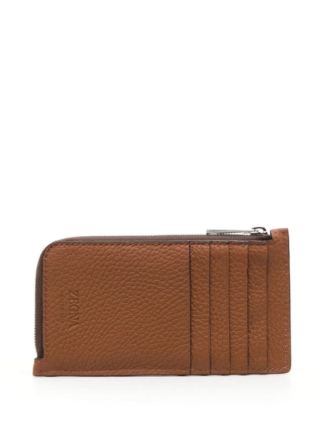 Zegna Wallet with All-Around Zip, Brown