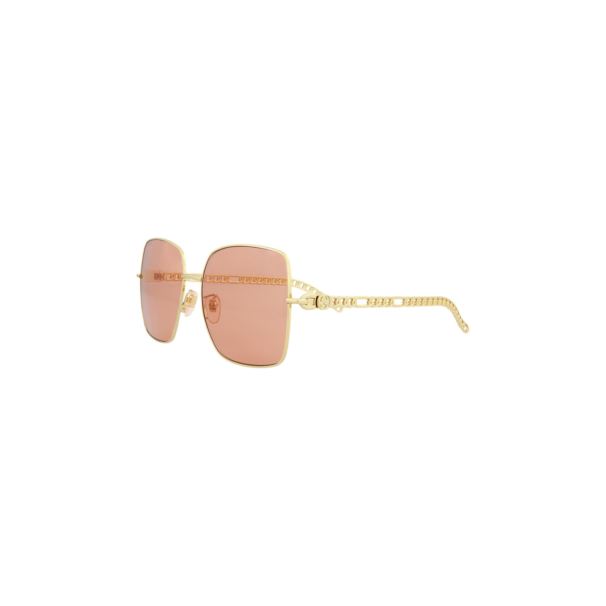 Gucci Square Sunglasses, Gold/Orange