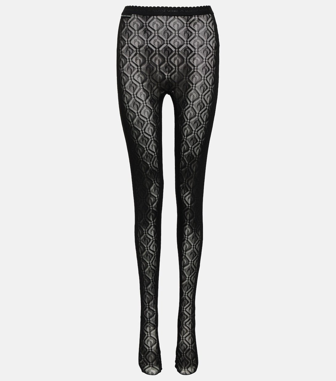 Jacquard tights Moon Diamant MARINE SERRE, black