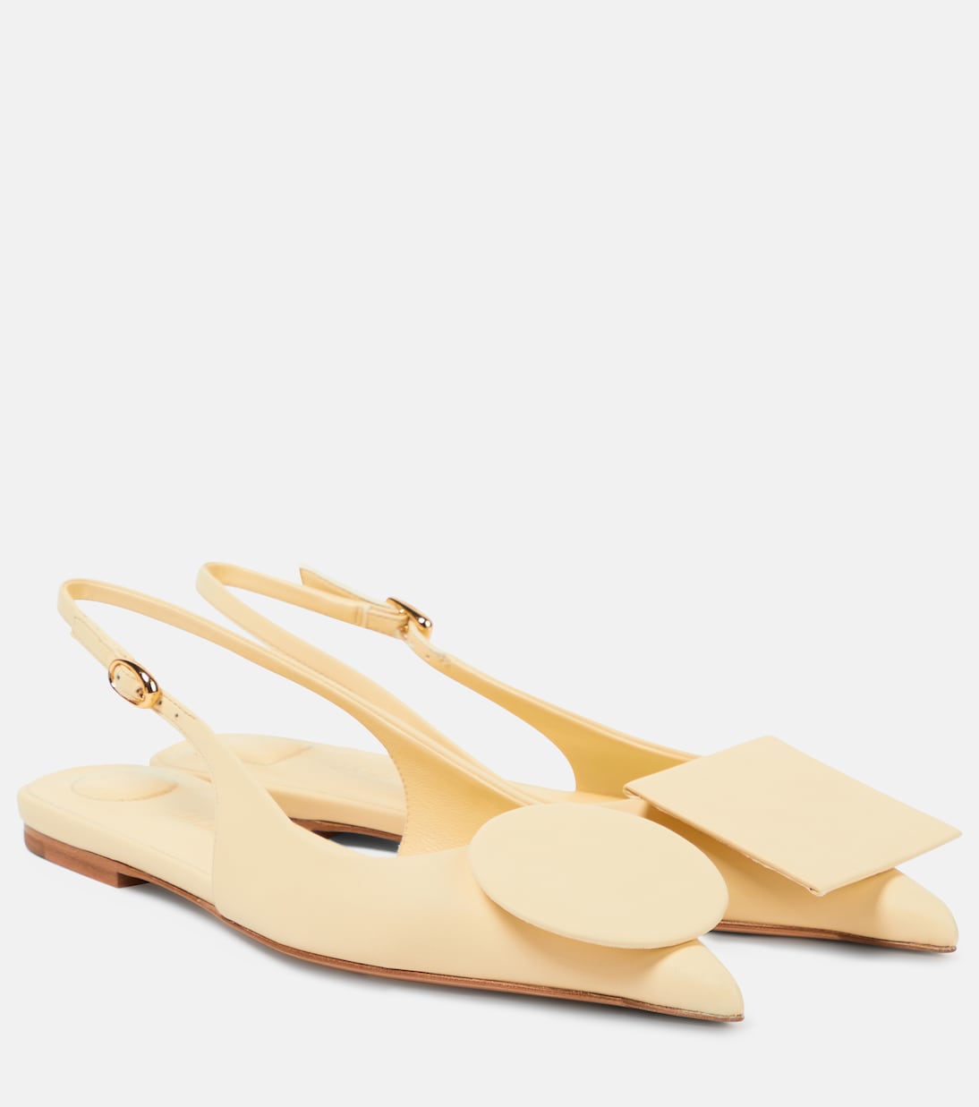 Leather ballet flats les slingbacks duelo plates Jacquemus, white