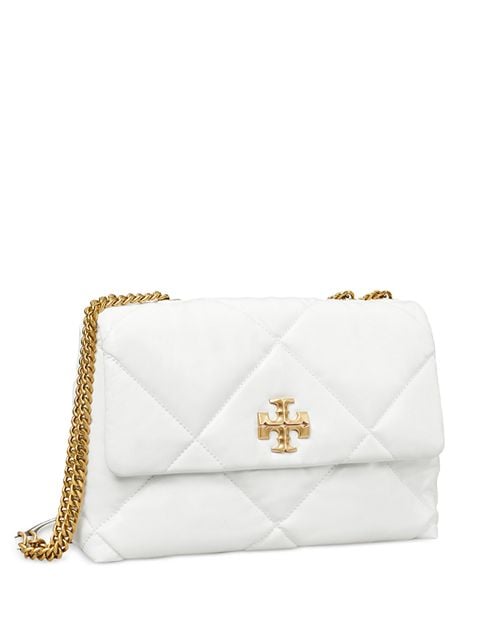 Kira Diamond Tory Burch Quilted Leather Convertible Bag, White