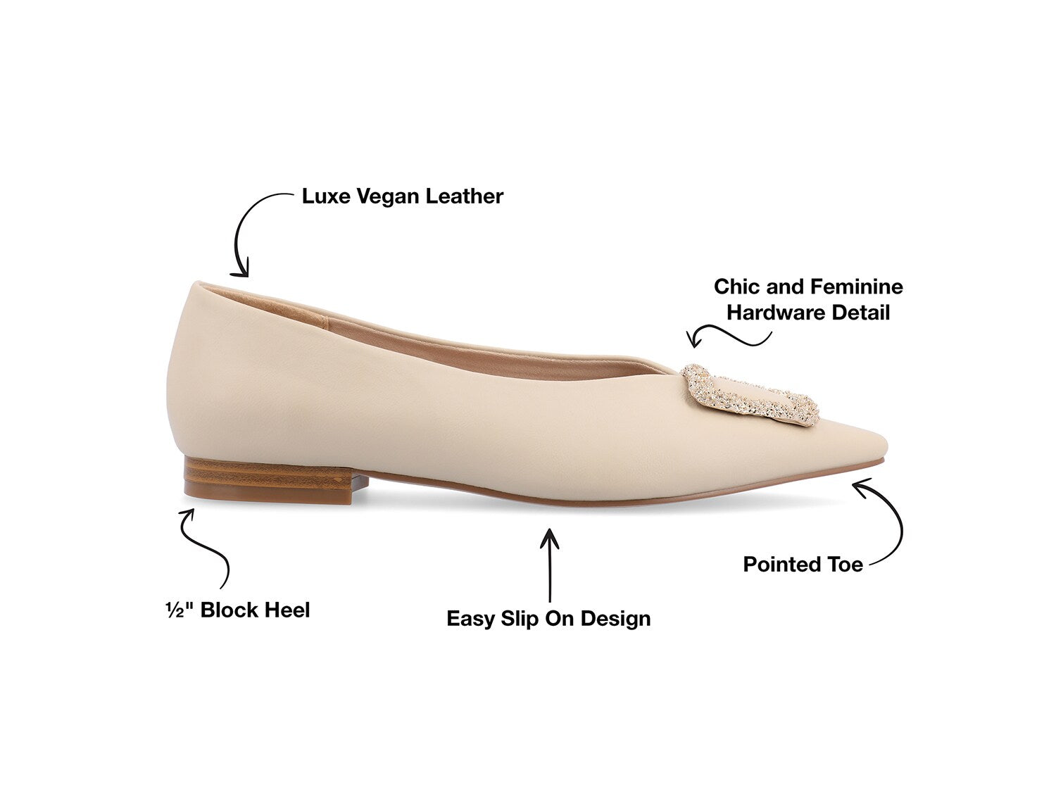 Elowen ballet flats from the Journee Journee Collection, beige