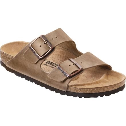 Women's Arizona Birkenstock Narrow Leather Sandals, Tobacco Oiled Leather