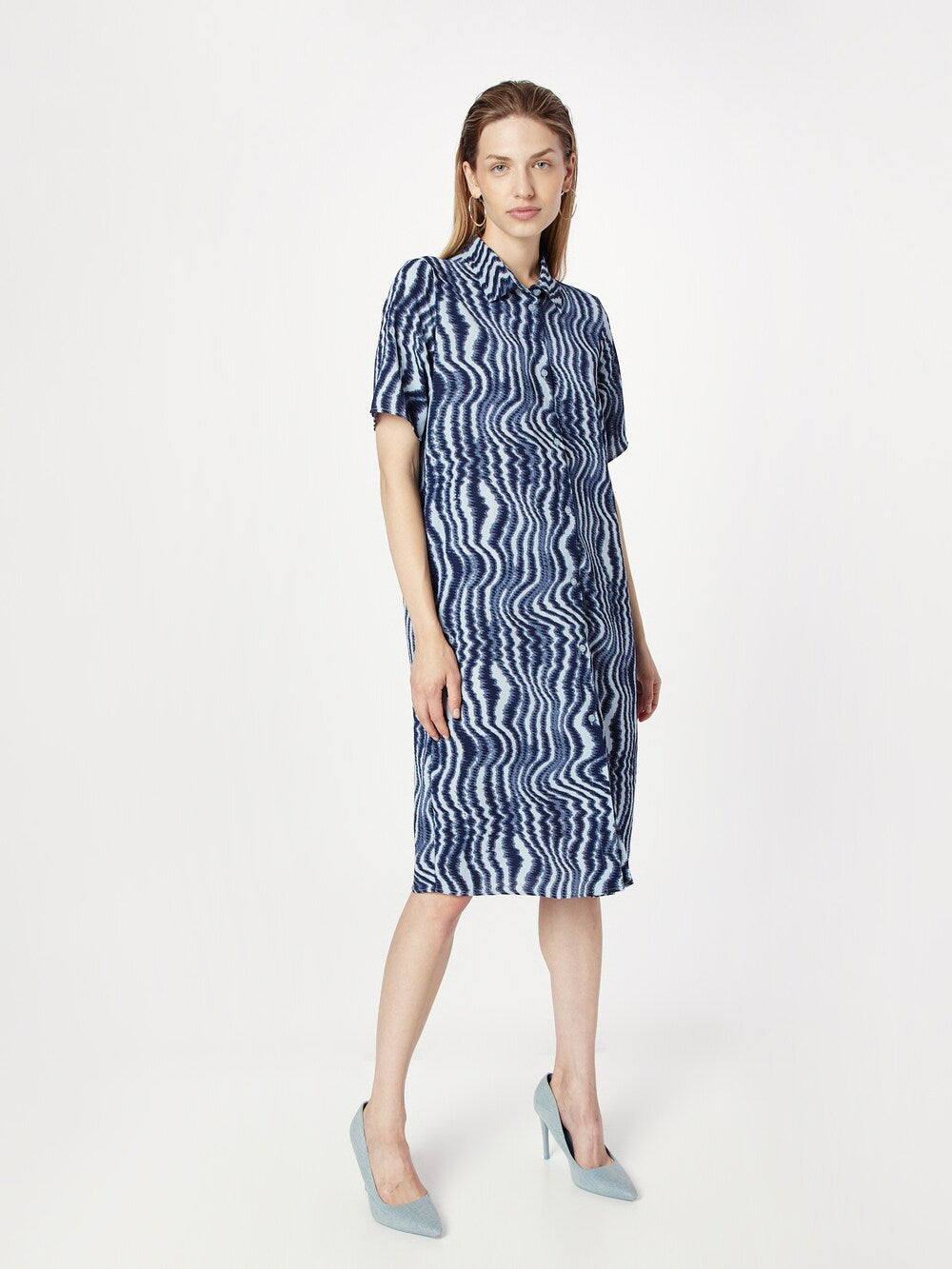 Monki shirt-dress, sea blue