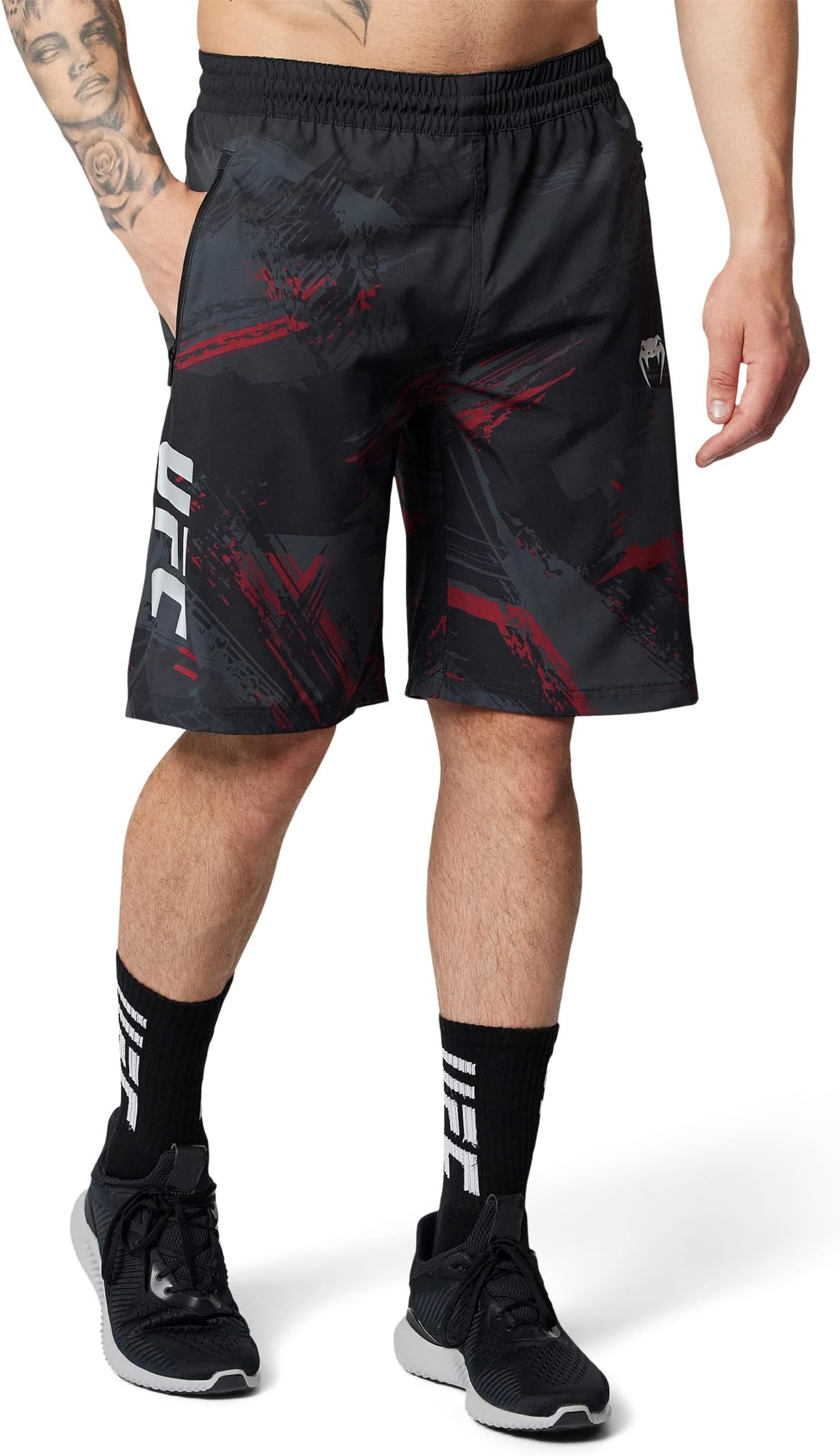 UFC Venum Authentic Fight Week 2.0 Training Shorts, Black/Red