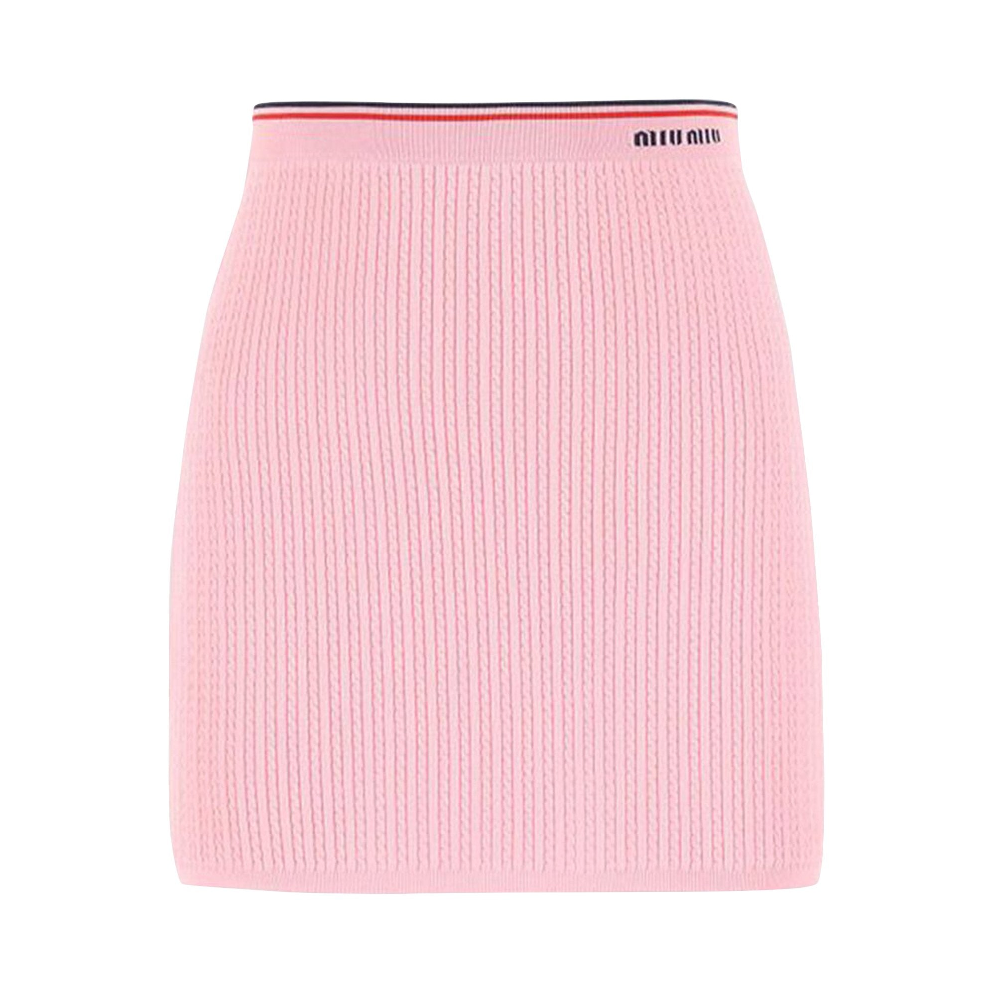 Miu Miu viscose miniskirt with logo, Pink