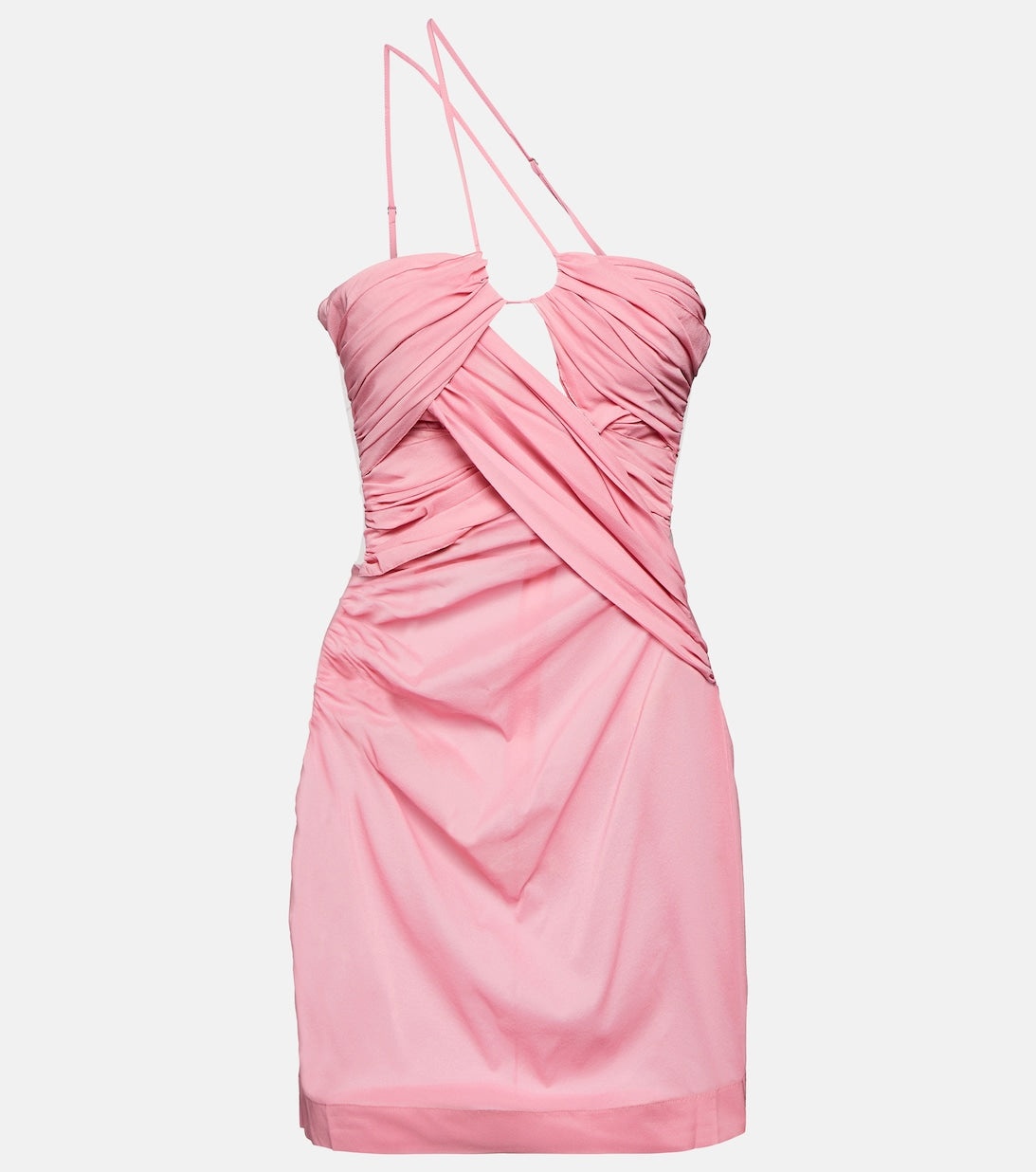 One-shoulder mini dress with draping NENSI DOJAKA, pink