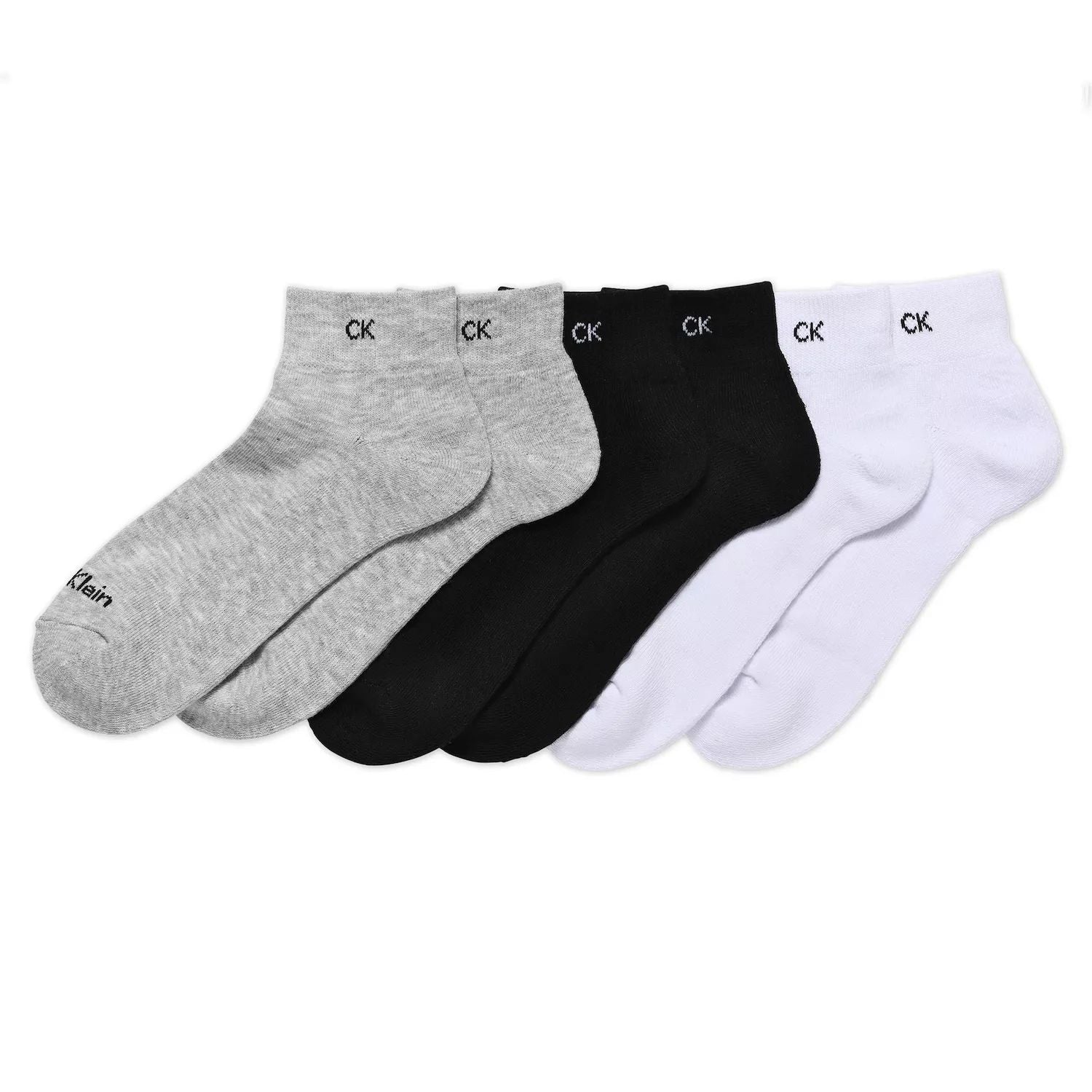 Calvin Klein Women's Socks, 6 Pairs of Calvin Klein Quarter Length Socks, Black