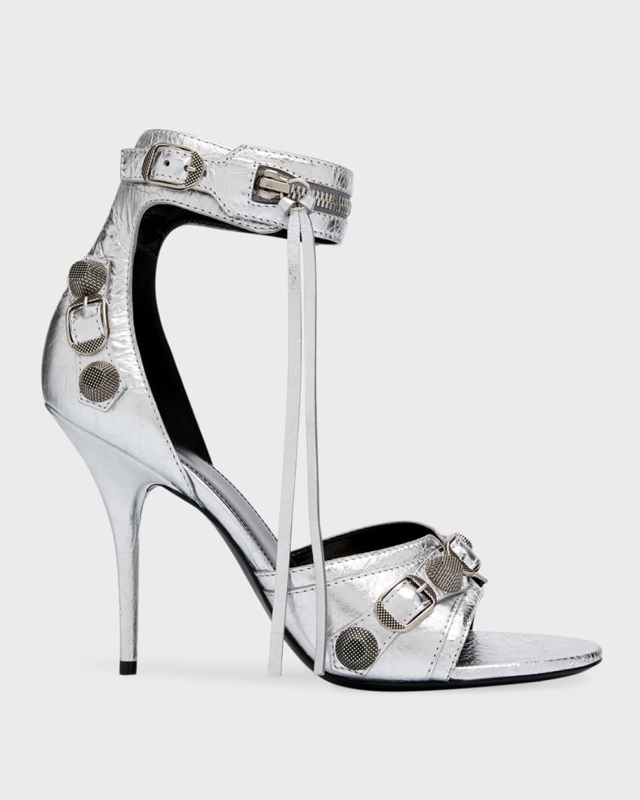 Balenciaga Cagole 110mm Metallic Sandals