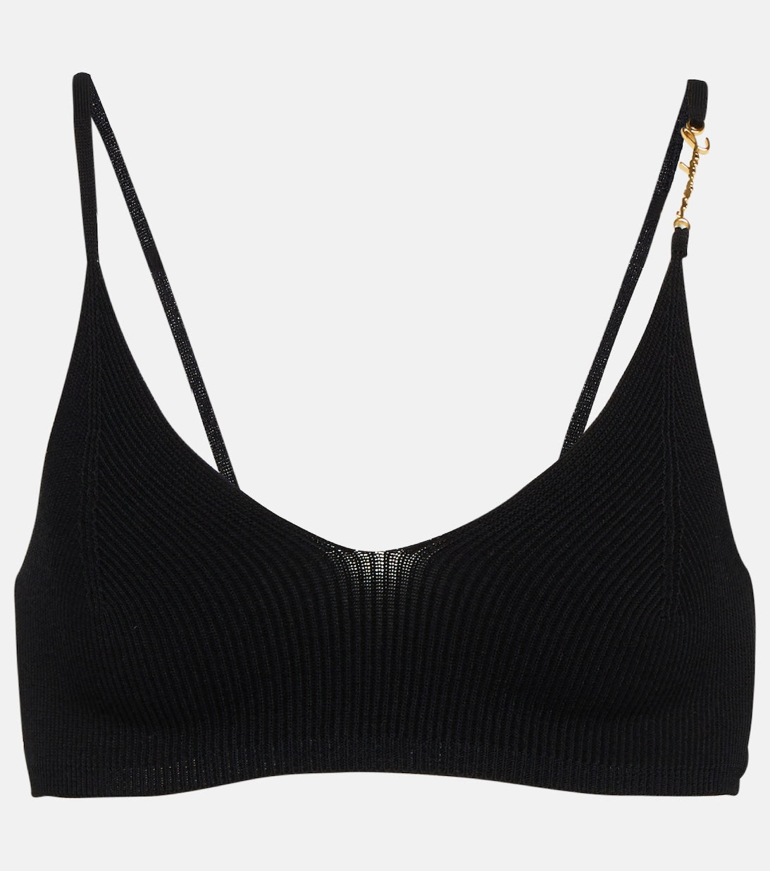 JACQUEMUS ribbed Le Bandeau Pralu crop top, black